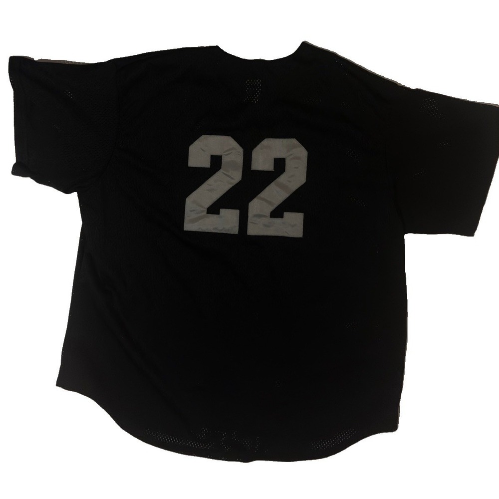 Vintage Majestic Raiders #22 Baseball Jersey Black Mesh Made USA Adult 2XL - Picture 2 of 10